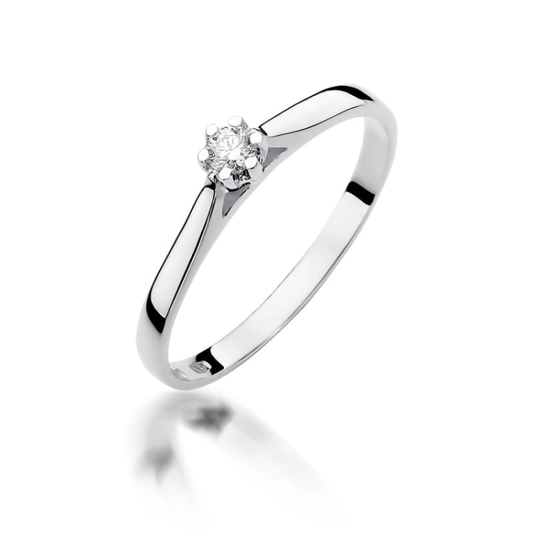 Pierścionek zaręczynowy z białego złota z diamentem 0,09ct Fire Of Love BW-311-b