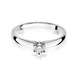 Pierścionek zaręczynowy z białego złota z diamentem 0,20ct Fire Of Love BW-317-b