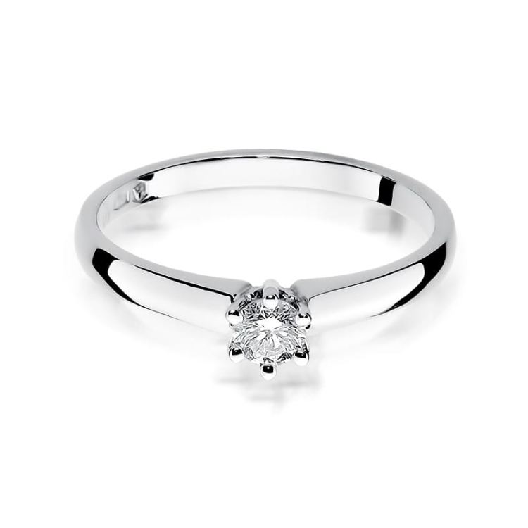 Pierścionek zaręczynowy z białego złota z diamentem 0,20ct Fire Of Love BW-317-b