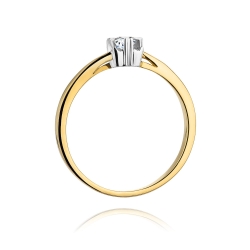 Pierścionek zaręczynowy z żółtego złota z diamentem 0,10ct Fire Of Love BW-318