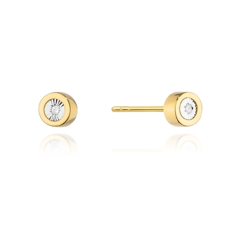 Przejdź do produktu Kolczyki z żółtego złota 585 z diamentami 0,03ct The Diamonds