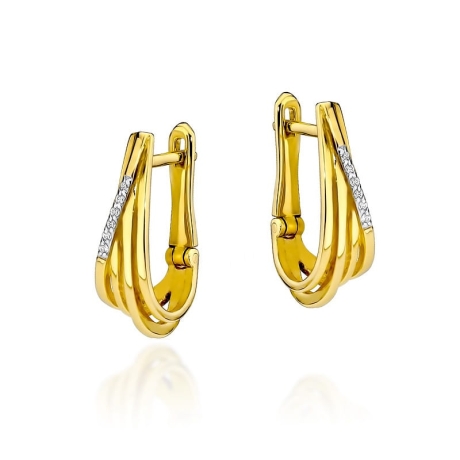 Przejdź do produktu Kolczyki z żółtego złota 585 z diamentami 0,06ct The Diamonds