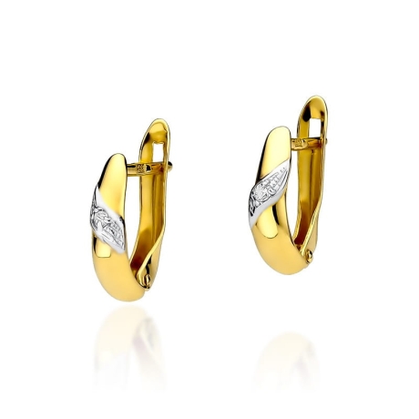 Przejdź do produktu Kolczyki z żółtego złota 585 z diamentami 0,04ct The Diamonds