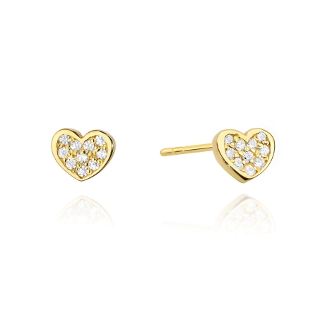 Przejdź do produktu Kolczyki z żółtego złota 585 z diamentami 0,17ct serce The Diamonds