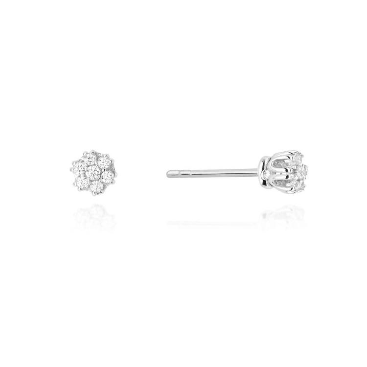 Kolczyki z białego złota 585 z diamentami 0,20ct The Diamonds BKO-26-b