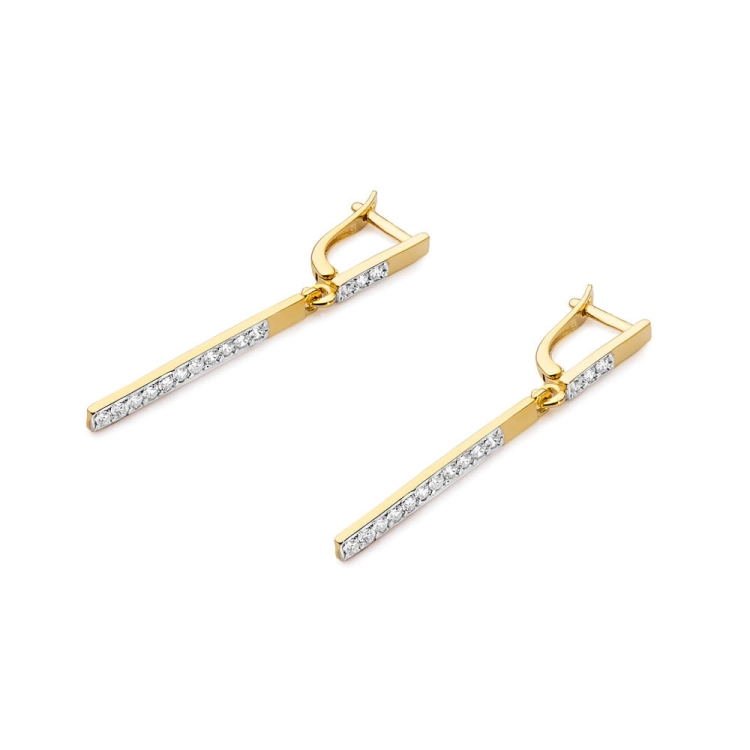 Kolczyki z żółtego złota 585 z diamentami 0,56ct The Diamonds BKO-27