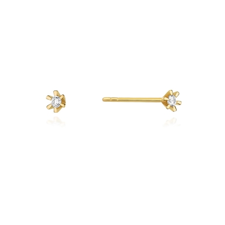 Przejdź do produktu Kolczyki z żółtego złota 585 z diamentami 0,04ct The Diamonds 