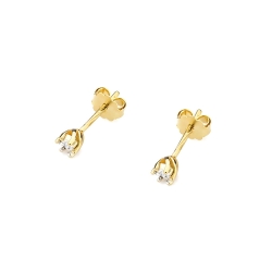 Kolczyki z żółtego złota 585 z diamentami 0,02ct The Diamonds  GKO-31T
