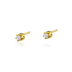 Kolczyki z żółtego złota 585 z diamentami 0,20ct The Diamonds BKO-32-0,20ct