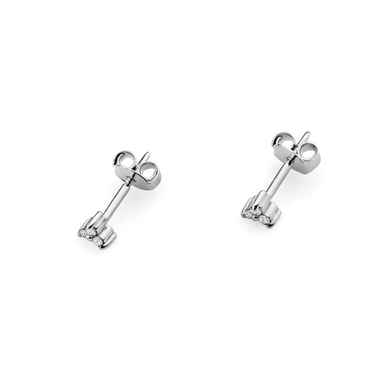 Kolczyki z białego złota 585 z diamentami 0,09ct The Diamonds BKO-33-b