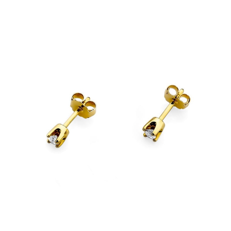 Kolczyki z żółtego złota 585 z diamentami 0,16ct The Diamonds  BKO-34-0,16ct