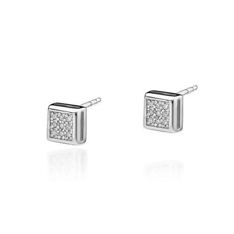 Przejdź do produktu Kolczyki z białego złota 585 z diamentami 0,09ct The Diamonds