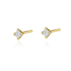 Kolczyki z żółtego złota 585 z diamentami 0,30ct The Diamonds BKO-37