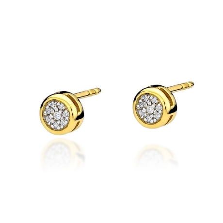 Przejdź do produktu Kolczyki z żółtego złota 585 z diamentami 0,09ct The Diamonds