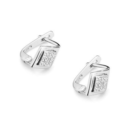 Przejdź do produktu Kolczyki z białego złota 585 z diamentami 0,08ct The Diamonds
