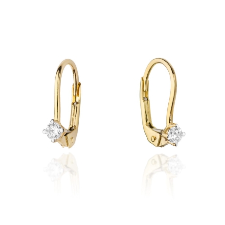 Przejdź do produktu Kolczyki z żółtego złota 585 z diamentami 0,14ct The Diamonds