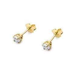 Kolczyki z żółtego złota 585 z diamentami 0,06ct The Diamonds BKO-58-0,06ct