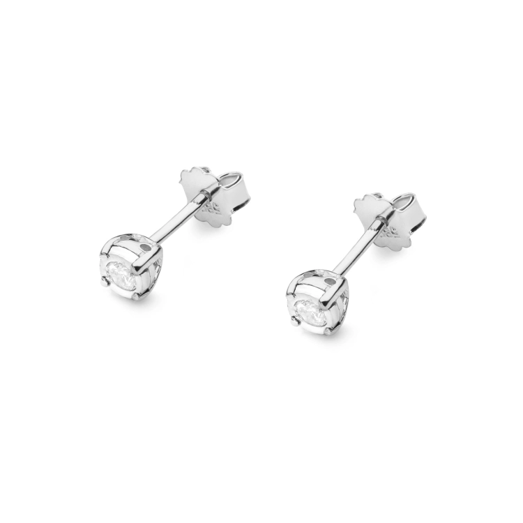 Kolczyki z białego złota 585 z diamentami 0,16ct The Diamonds BKO-58-0,16ct-b
