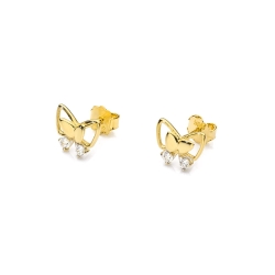 Kolczyki z żółtego złota 585 z diamentami 0,08ct motyl The Diamonds BKO-59