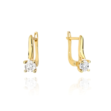 Przejdź do produktu Kolczyki z żółtego złota 585 z diamentami 0,16ct The Diamonds