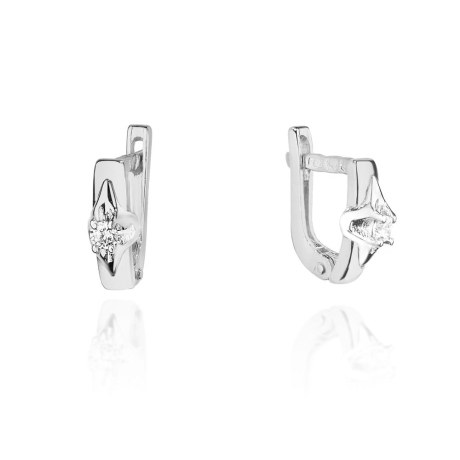 Przejdź do produktu Kolczyki z białego złota 585 z diamentami 0,08ct The Diamonds