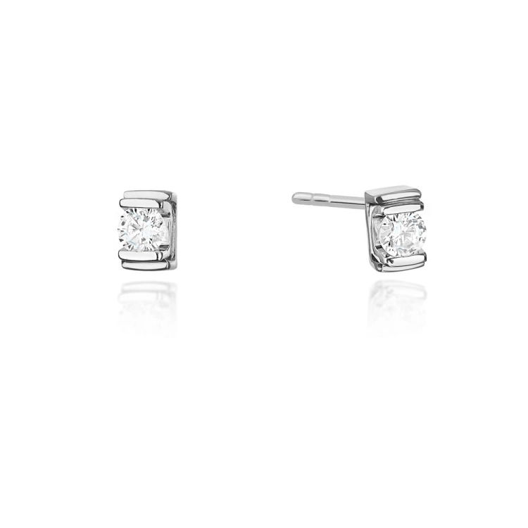 Kolczyki z białego złota 585 z diamentami 0,20ct The Diamonds BKO-343-b