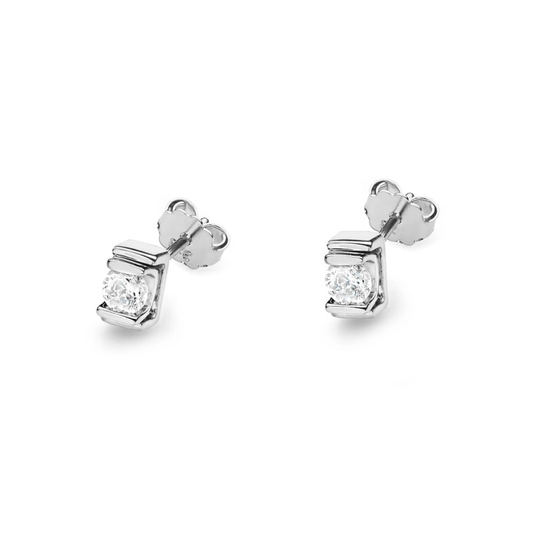 Kolczyki z białego złota 585 z diamentami 0,20ct The Diamonds BKO-343-b