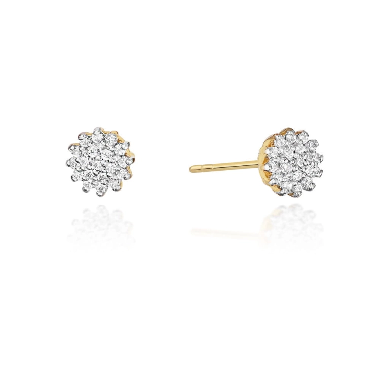 Kolczyki z żółtego złota 585 z diamentami 0,20ct The Diamonds BKO-401