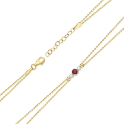 Bransoletka z żółtego złota 585 z rubinem i diamentami 0,029ct The Diamonds BR-005-rubin