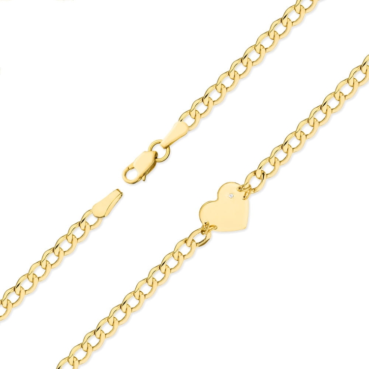 Bransoletka z żółtego złota 585 z diamentami 0,005ct The Diamonds BR006