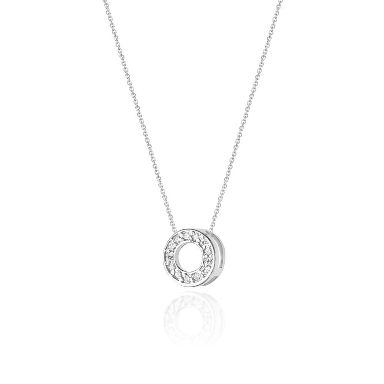 Naszyjnik z białego złota z diamentami 0,060ct The Diamonds BC-14-b