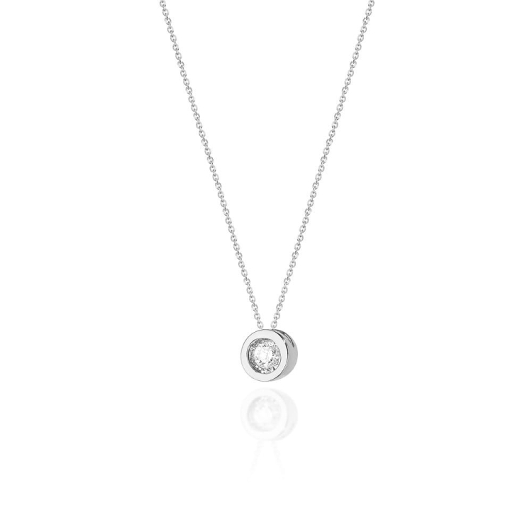 Naszyjnik z białego złota z diamentem 0,080ct The Diamonds BC-16-b