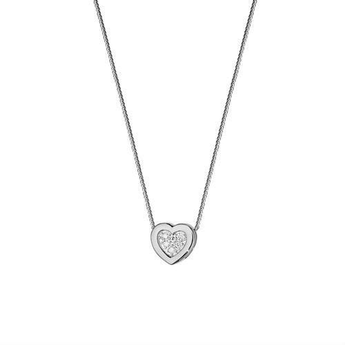 Naszyjnik z białego złota z diamentami 0,07ct  The Diamonds BC-18-b