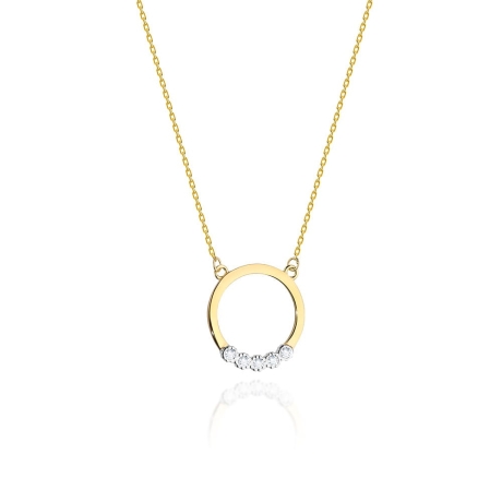 Przejdź do produktu Naszyjnik z żółtego złota z diamentami 0,045ct The Diamonds
