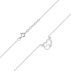 Naszyjnik z białego złota z diamentami 0,06ct serca The Diamonds BC-23-b