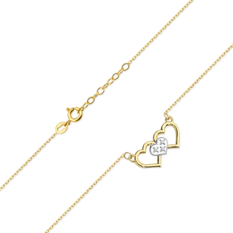 Przejdź do produktu Naszyjnik z żółtego złota z diamentami serca 0,015ct The Diamonds