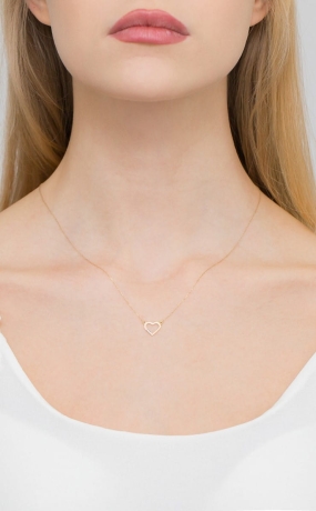 Przejdź do produktu Naszyjnik z żółtego złota z diamentami serce 0,015ct The Diamonds