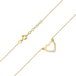 Naszyjnik z żółtego złota z diamentami serce 0,015ct The Diamonds BC-26