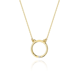 Naszyjnik z żółtego złota z diamentem 0,01ct The Diamonds BC-28