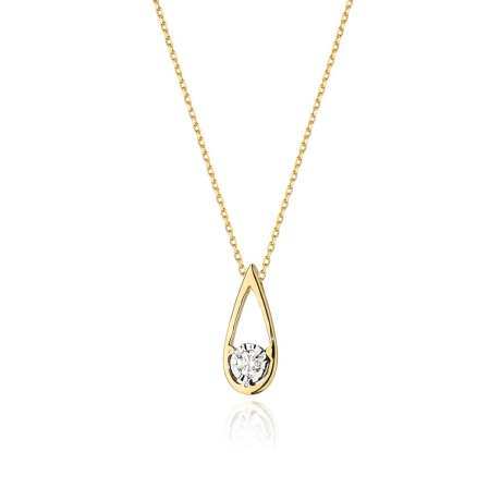 Przejdź do produktu Naszyjnik z żółtego złota z diamentem 0,08ct The Diamonds 