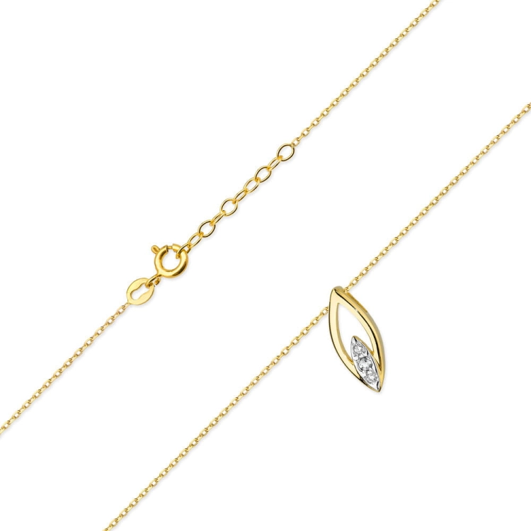 Naszyjnik z żółtego złota z diamentami 0,08ct The Diamonds BC-31-diamenty