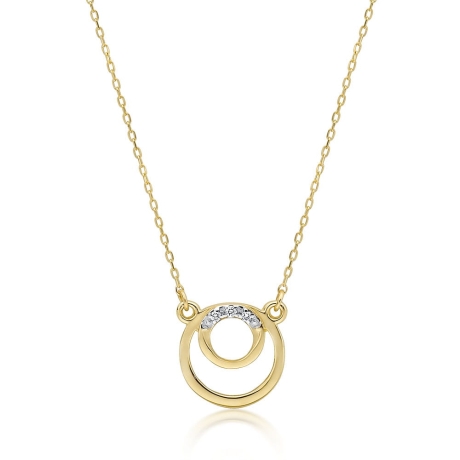 Przejdź do produktu Naszyjnik z żółtego złota z diamentami 0,015ct The Diamonds