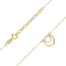Naszyjnik z żółtego złota z diamentami 0,015ct The Diamonds BC-33