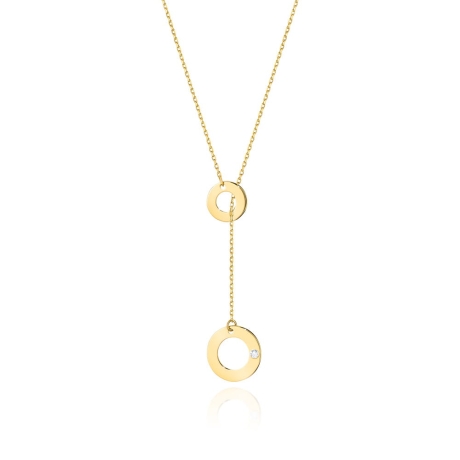 Przejdź do produktu Naszyjnik krawatka z żółtego złota z diamentem 0,0145ct The Diamonds 