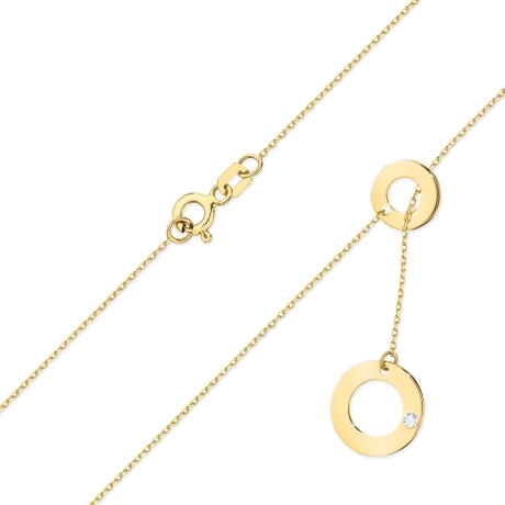 Przejdź do produktu Naszyjnik krawatka z żółtego złota z diamentem 0,0145ct The Diamonds 