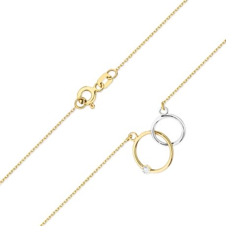 Przejdź do produktu Naszyjnik z żółtego złota z diamentem 0,0145ct The Diamonds