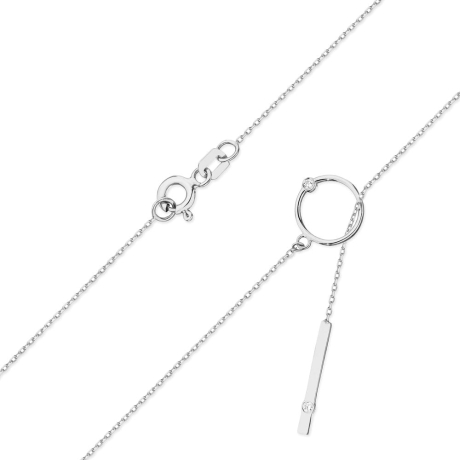 Przejdź do produktu Naszyjnik krawatka z białego złota z diamentami 0,029ct The Diamonds