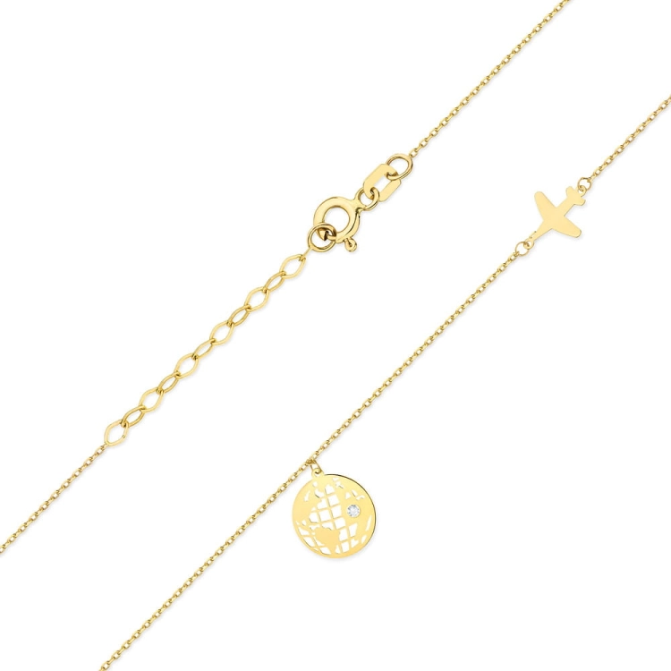 Naszyjnik z żółtego złota z diamentem 0,005ct The Diamonds BC-56
