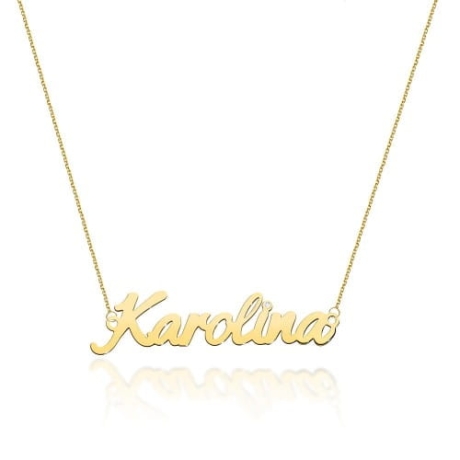 Przejdź do produktu Naszyjnik z żółtego złota z diamentem 0,005ct Karolina The Diamonds