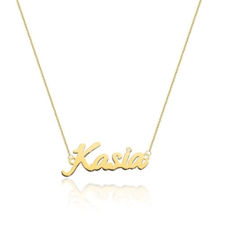 Przejdź do produktu Naszyjnik z żółtego złota z diamentem 0,005ct Kasia The Diamonds